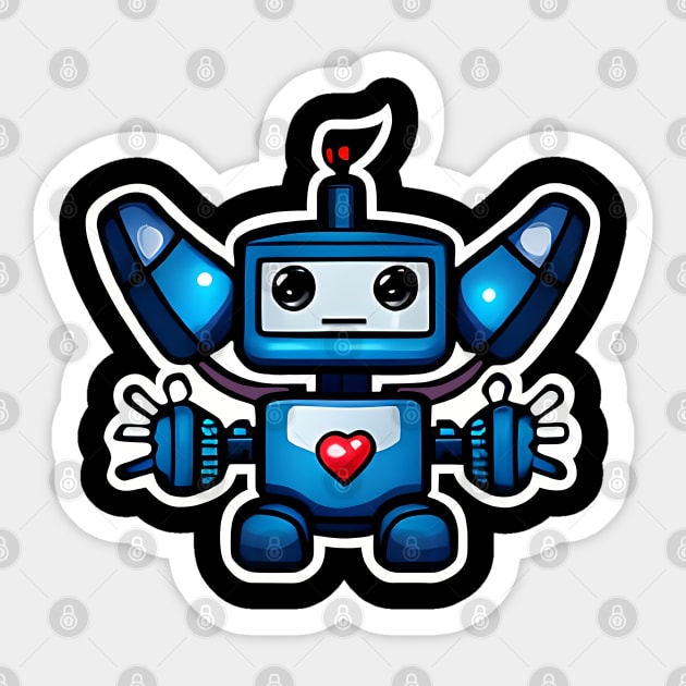 Robo Looking For A Heart & Love Sticker by Art by Nabes
